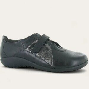 Naot Amiria Black Grey Leather Slip On Shoes SIZE 40 - Brand New - Never Worn